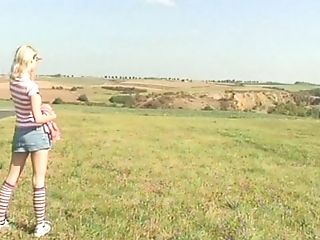 Outdoor Fucking In The Fields With Trimmed Cootchie Blonde Zdenka A
