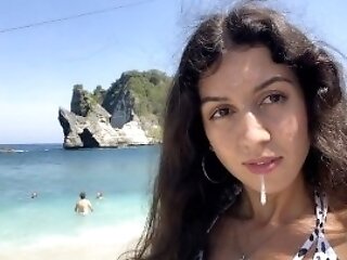 Ultra-cutie Deep-throats My Dick On A Public Beach And Ambles Along The Shore With Jism On Her Face - Cumwalk