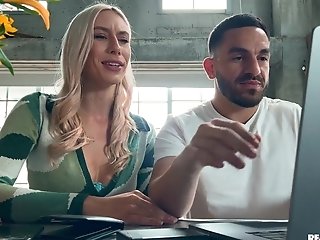 Blonde Whore Kay Lovely Offers Co-employee Fuck-a-thon Break While Working Day